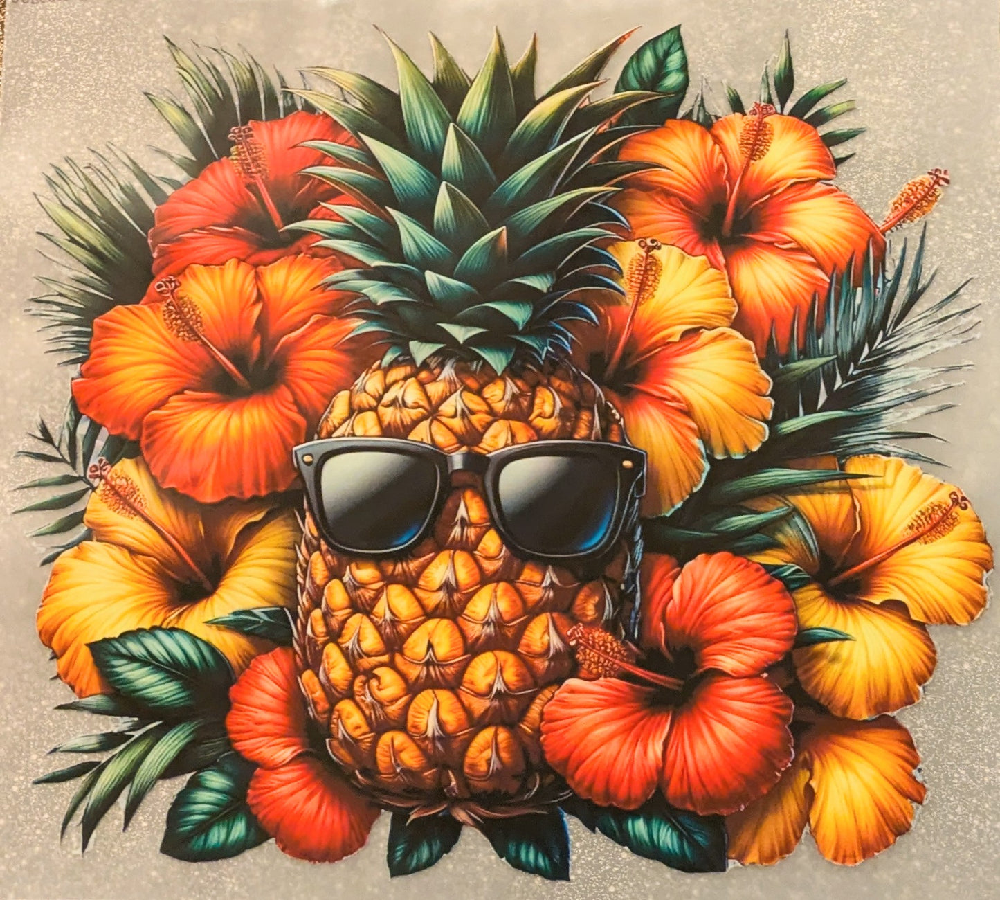 Bügelbild Gr.L " Annanas mit Sonnenbrille 3 " GBB000053