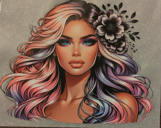 Bügelbild Gr.L " Wie Barbiegirl " GBB000056