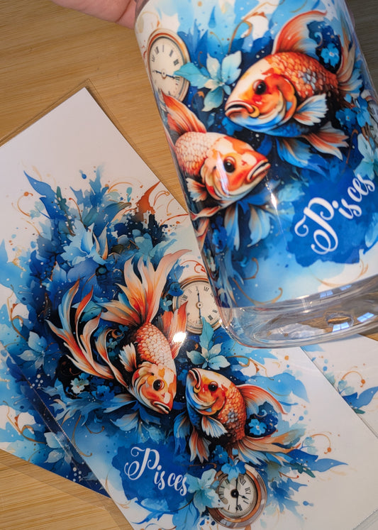 16 oz Aufkleber Sternzeichen Fische