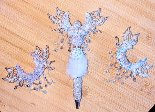 Feen Mond mit Glitzer und Strass in verschiedenen Farben