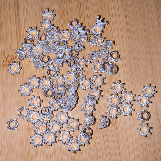 Kleine Metallkronen Strassbesetzt Silber