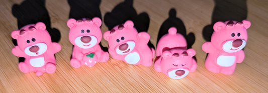 Figuren Erdbeeren Bär in 5 verschiedenen Posen