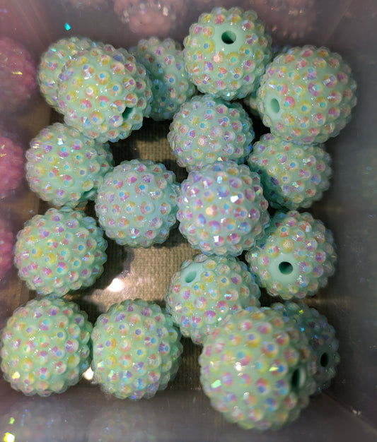 20 mm Strassperle in helles Mint 06