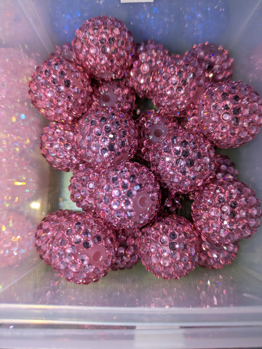 20 mm Strassperle in Metallik Pink 12