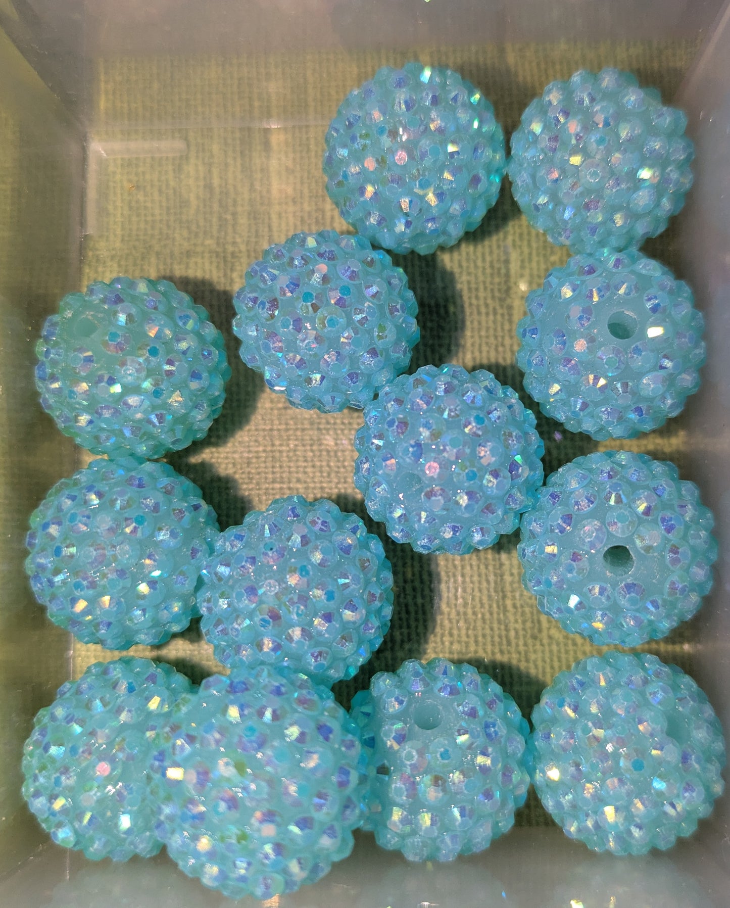 20 mm Strassperle in hellblau  13