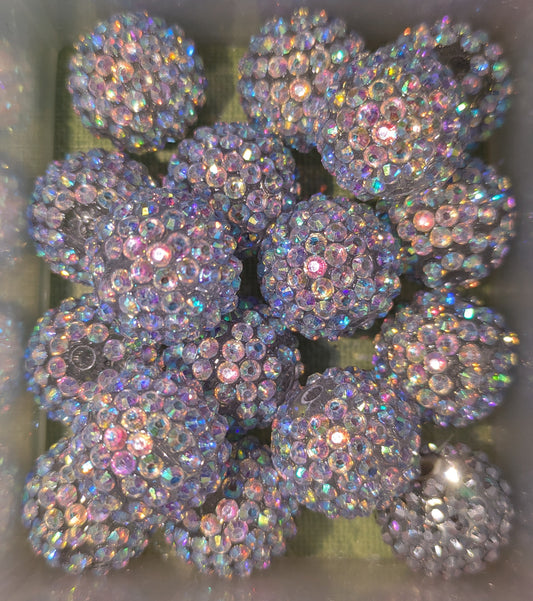 20 mm Strassperle in Silber Multicolor 17