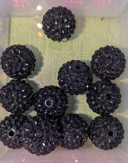 20 mm Strassperle in Schwarz 18