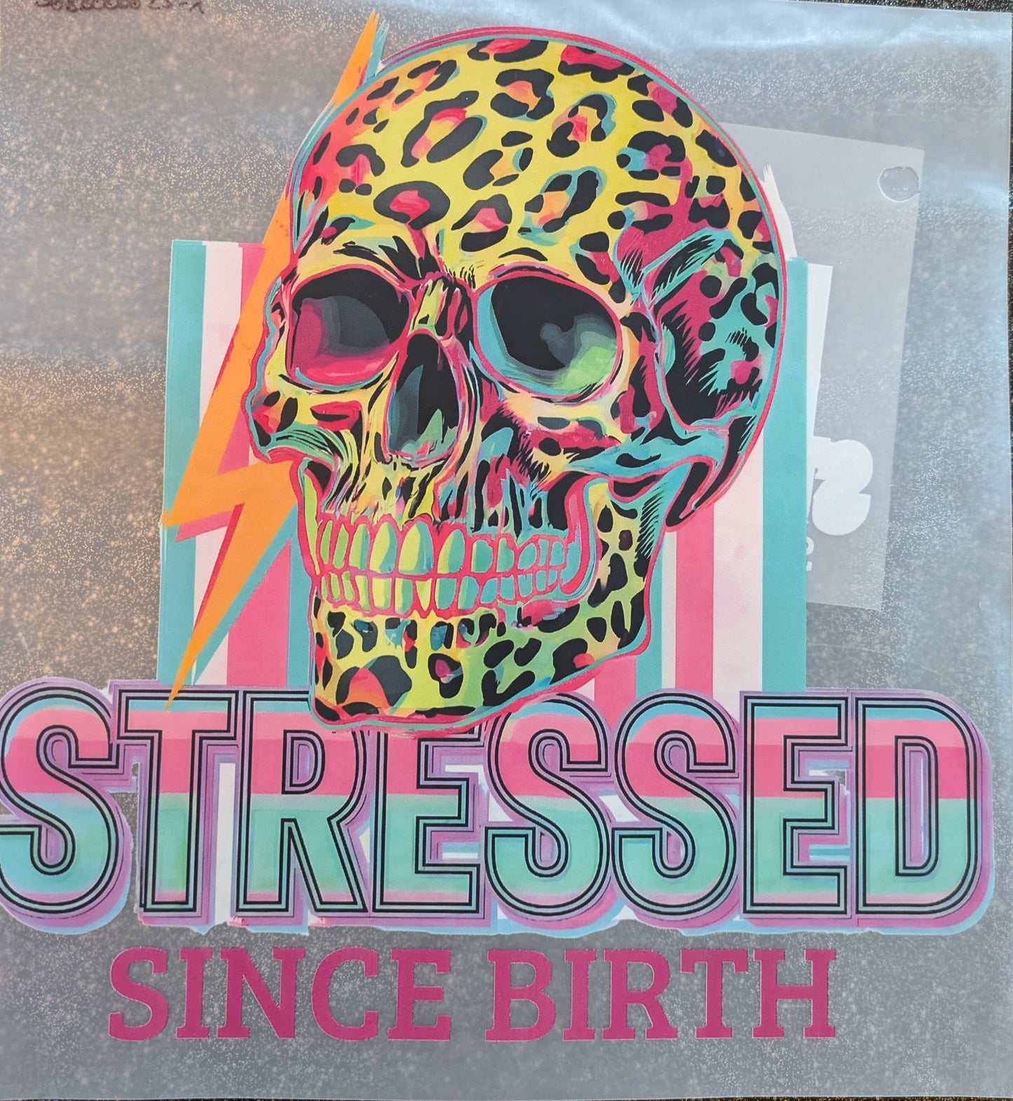 Bügelbilder Set Stressed since Birth Skull Totenkopf SGBB000026
