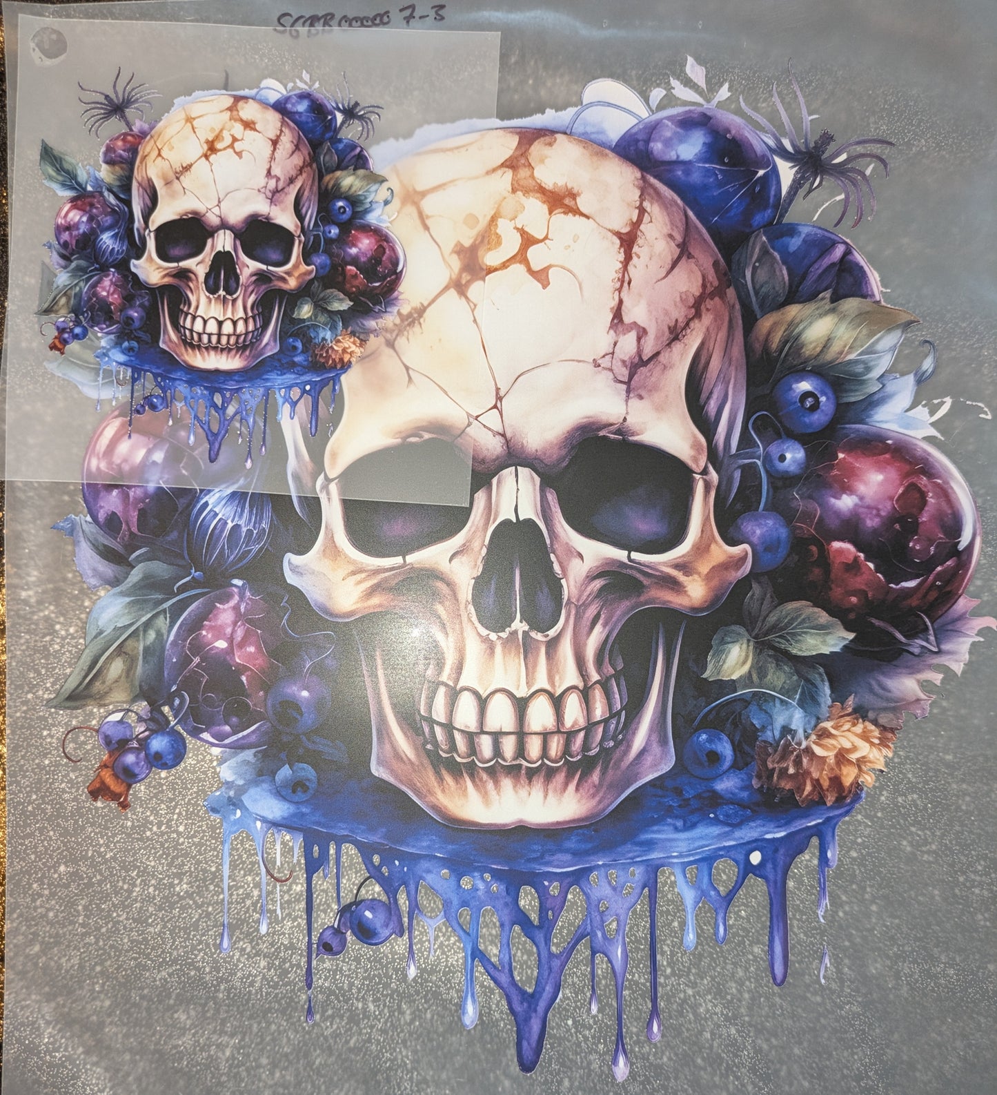 Bügelbilder Set Skull Totenkopf mit Früchten SGBB000007