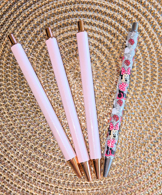 Beklebbarer Glitzerkugelschreiber Glitzer Kugelschreiber zart rosa