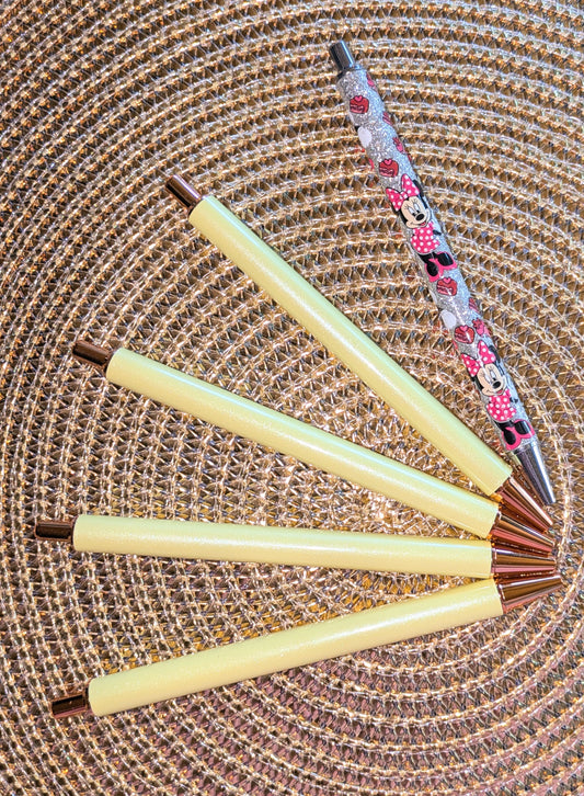 Beklebbarer Glitzerkugelschreiber Glitzer Kugelschreiber gelb