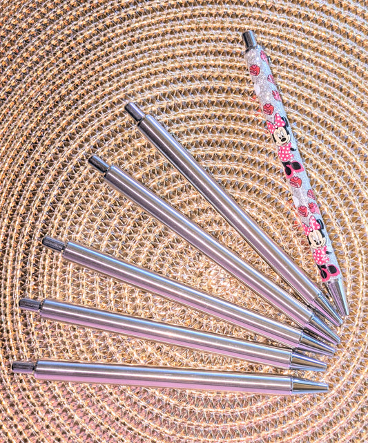 Beklebbarer Kugelschreiber Silber