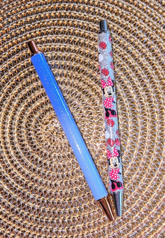 Beklebbarer Glitzerkugelschreiber Glitzer Kugelschreiber lila ombre