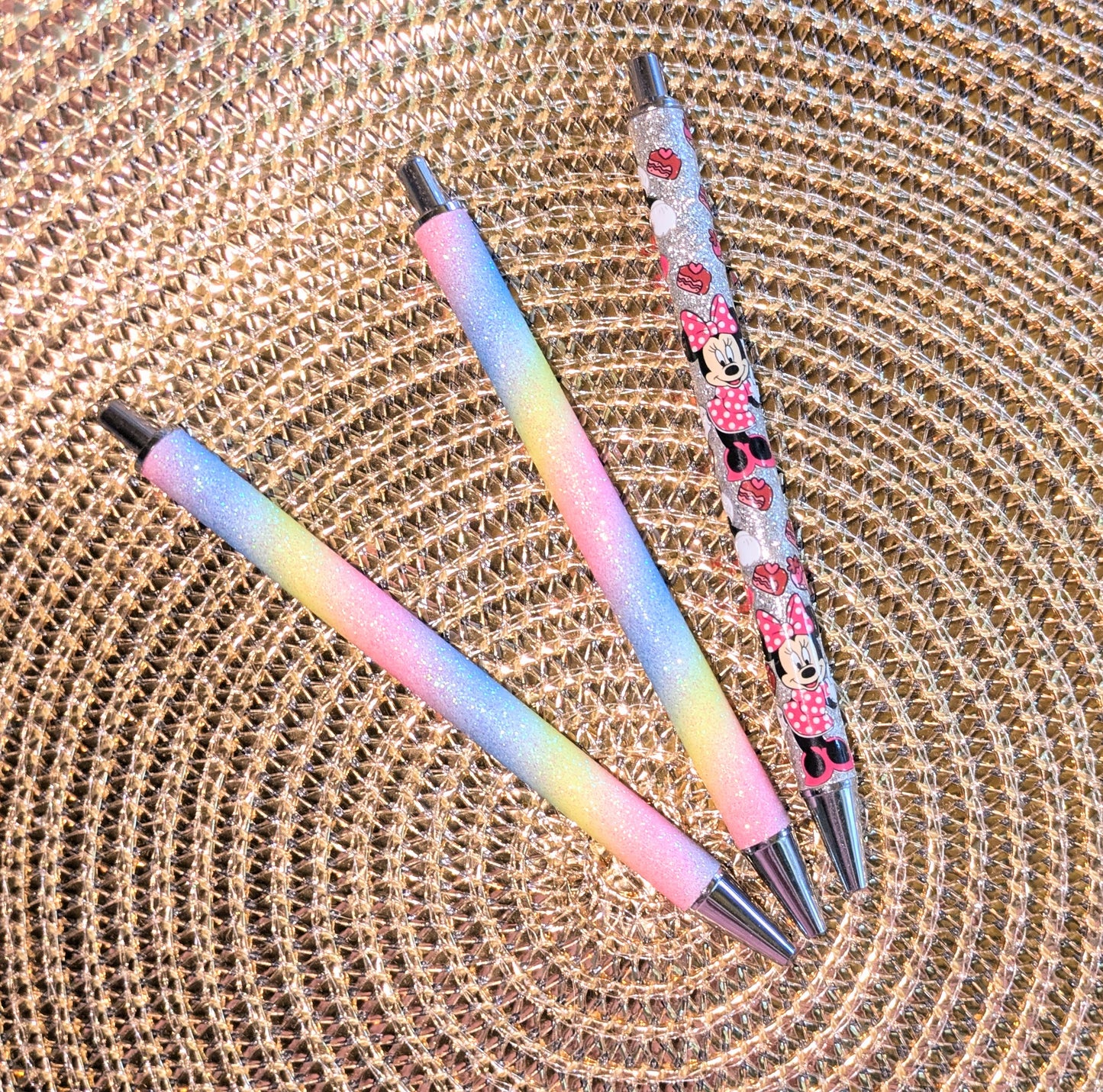 Beklebbarer Glitzerkugelschreiber Glitzer Kugelschreiber regenbogen Glitzer