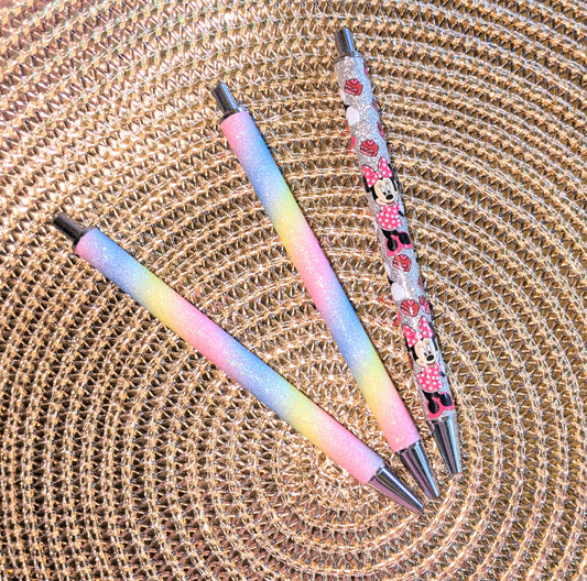 Beklebbarer Glitzerkugelschreiber Glitzer Kugelschreiber regenbogen Glitzer