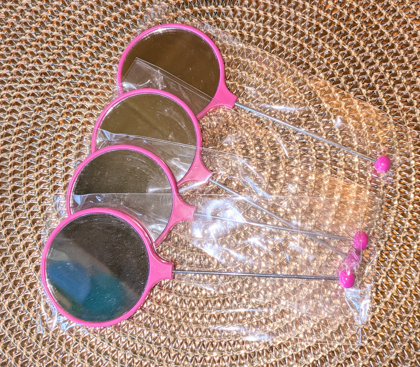 Bestückbare Schminkspiegel Pink