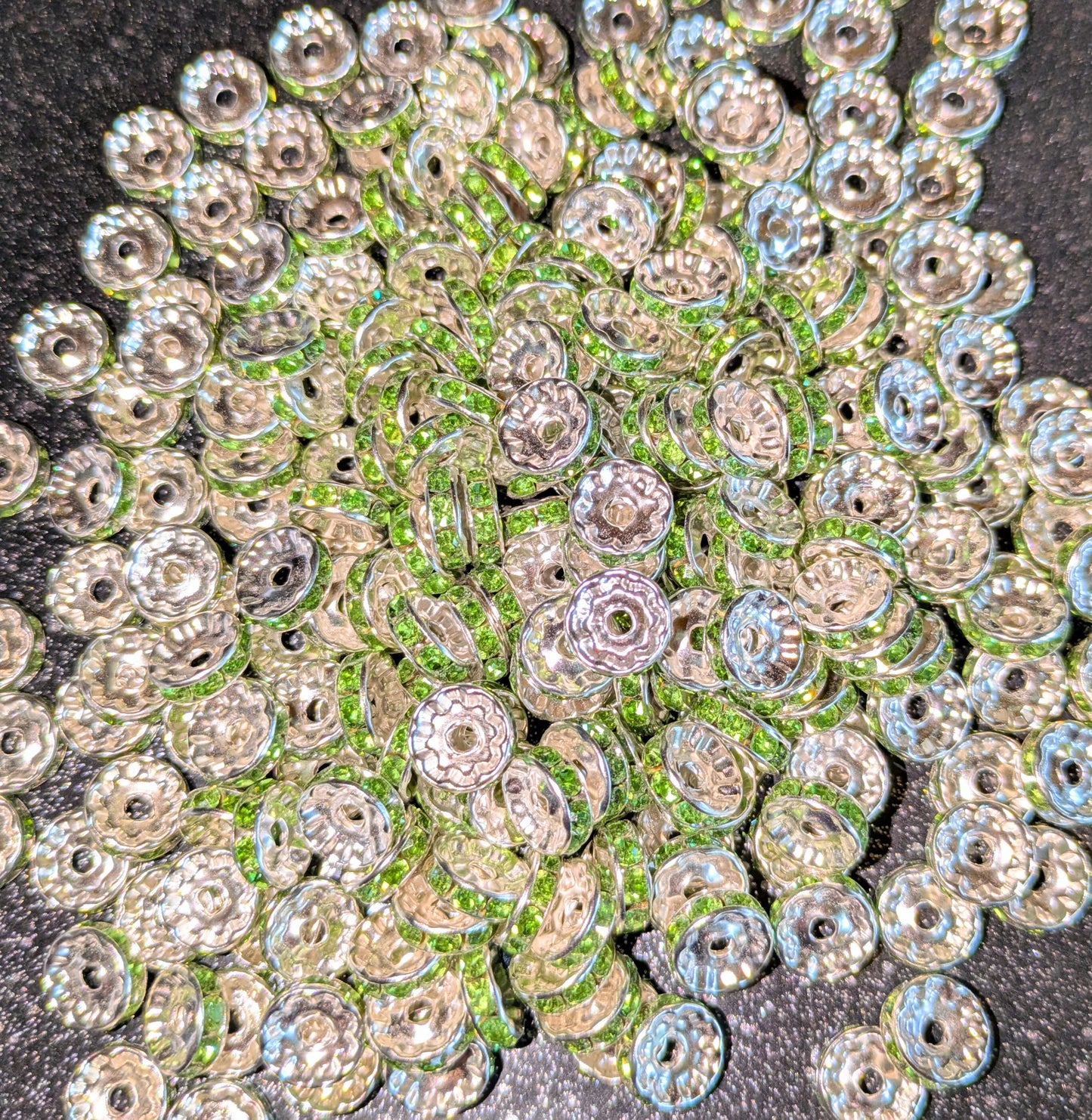 Spacer 10 mm Silber hellgrün