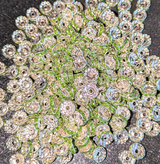 Spacer 10 mm Silber hellgrün