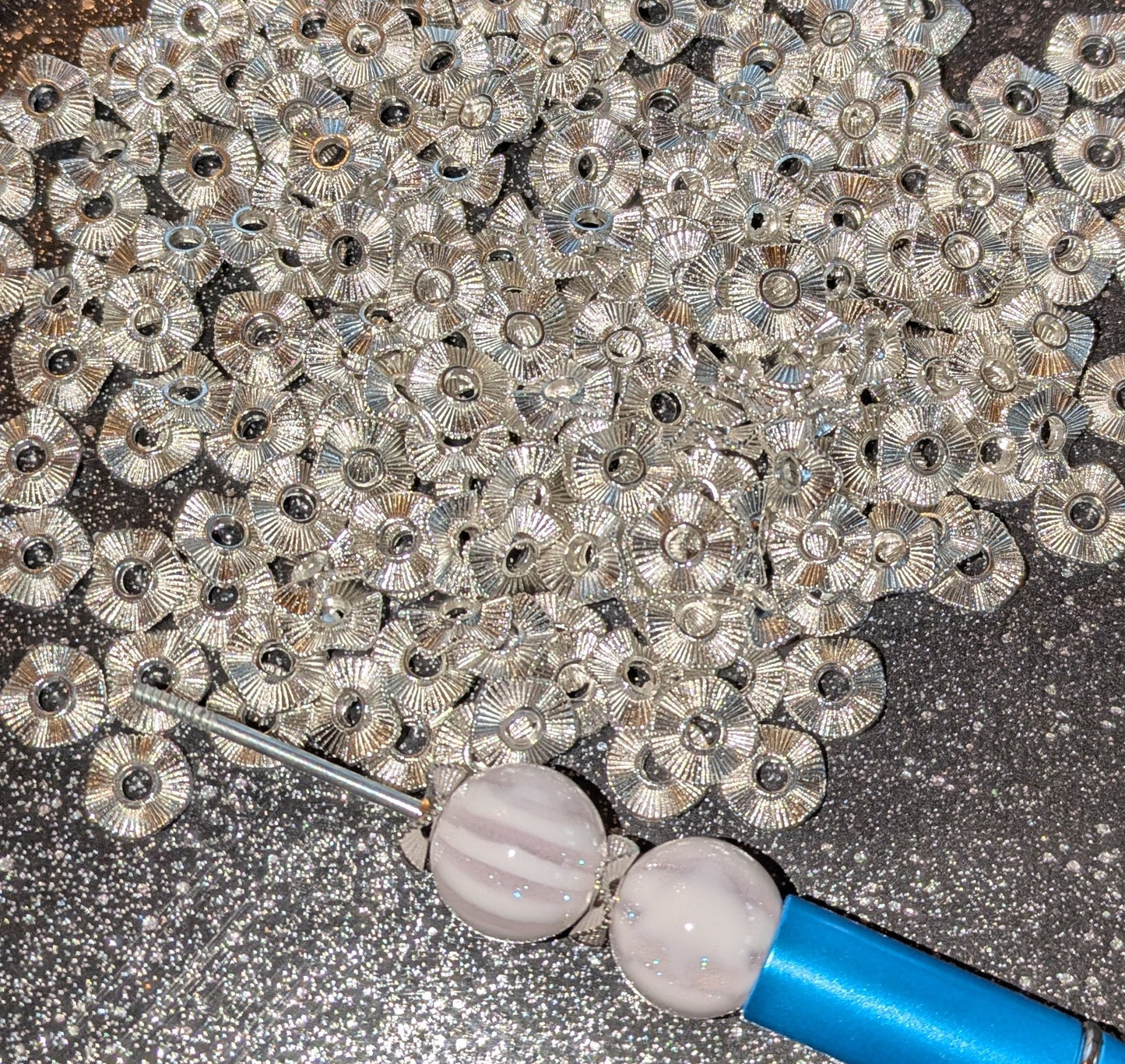 Wellige Silberne Spacer 11 mm