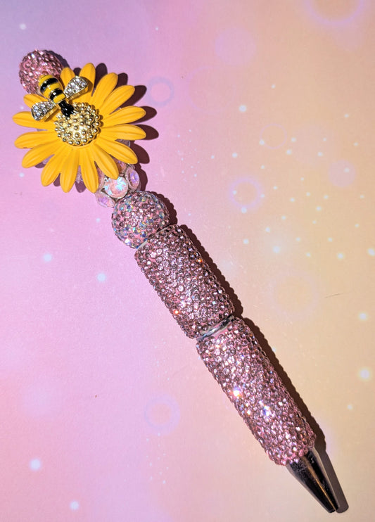 Blümchen und Bienchen Kugelschreiber Strass viel Glitzer #22