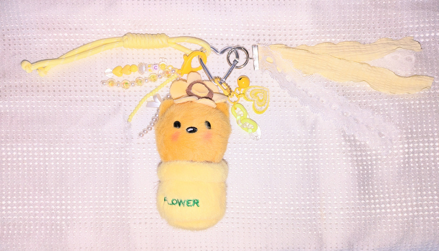 Taschenbaumler mit Bär Gelb mit vielen Details