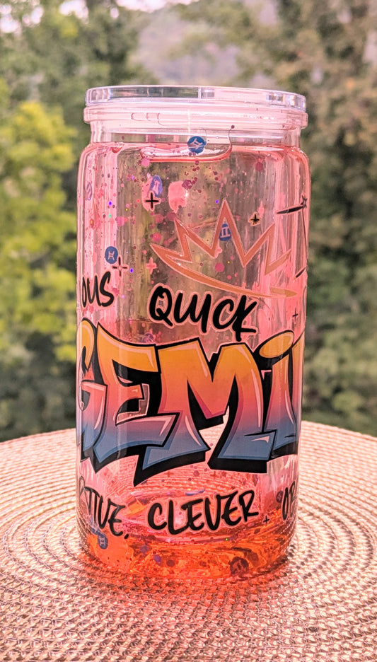 Sternzeichen Zwillinge Lava Becher mit vielen kleinen Details