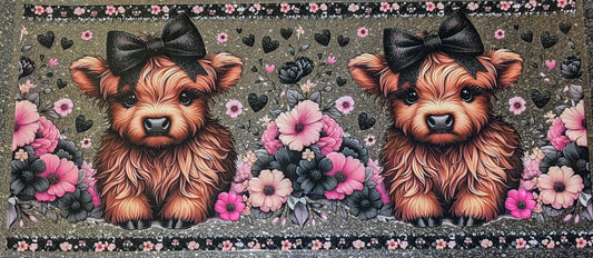 16 Oz Sticker braune Kuh mit schwarzer Schleife CS000109