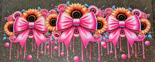 16 Oz Sticker Sonnenblume Schleife Pink Dripp CS000124