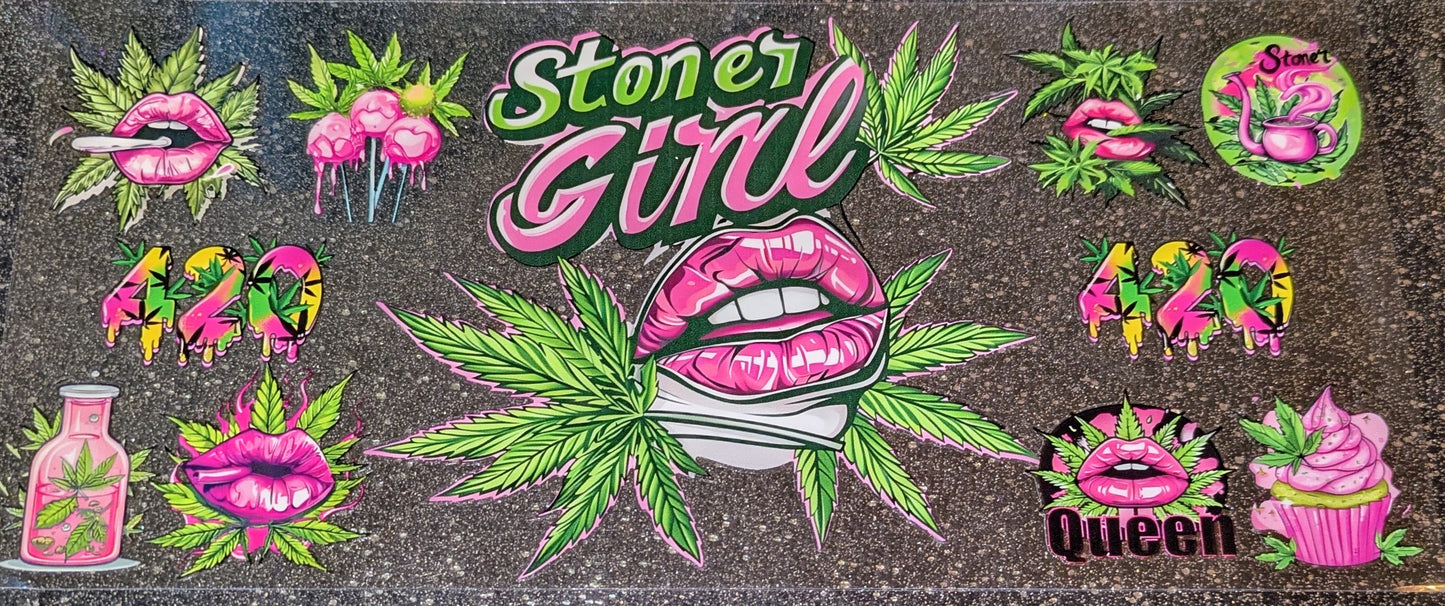 16 Oz Sticker Stoner Girl Hanf CS000122