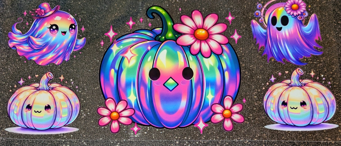 16 Oz Sticker Halloween Kürbis bunt Geist Gespenst