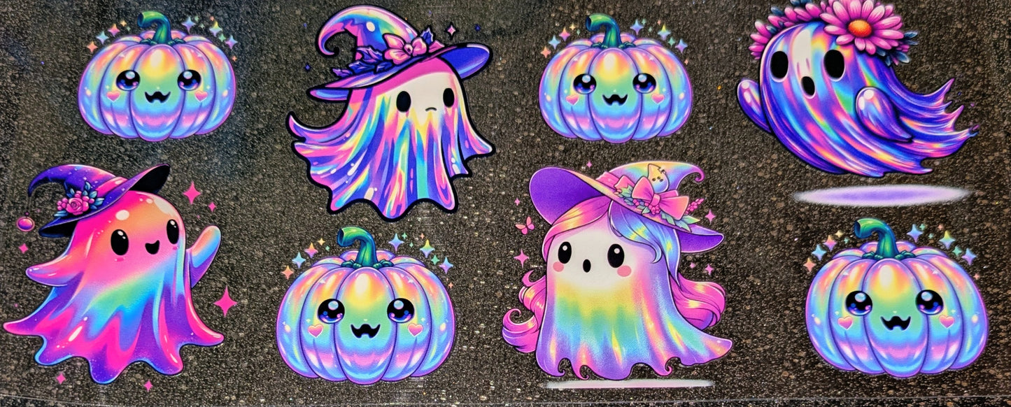 16 Oz Sticker Halloween Kürbis bunt Geist Gespenst 02