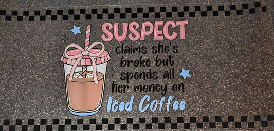 16 Oz Sticker Suspect Iced Coffee