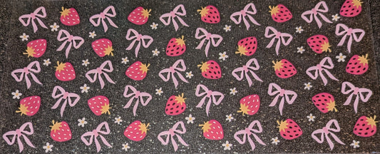 16 Oz Sticker Erdbeeren mit Schleifen  rosa CS000115