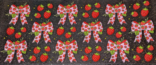 16 Oz Sticker Erdbeeren mit Erdbeerschleifen