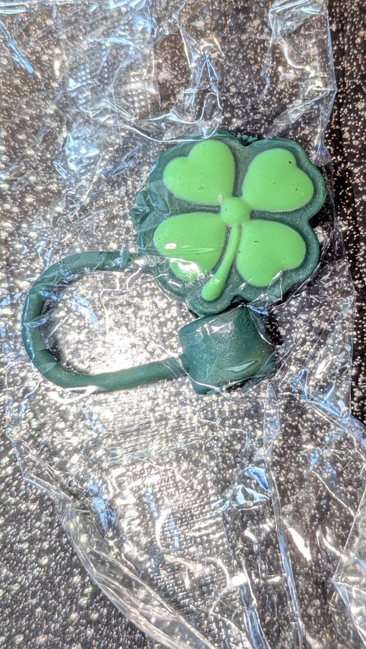 3D Trinkhalm Topper Klee vier Blättriges Kleeblatt