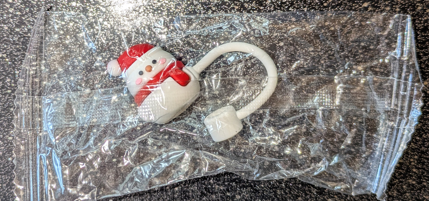 3D Trinkhalm Topper Schneemann