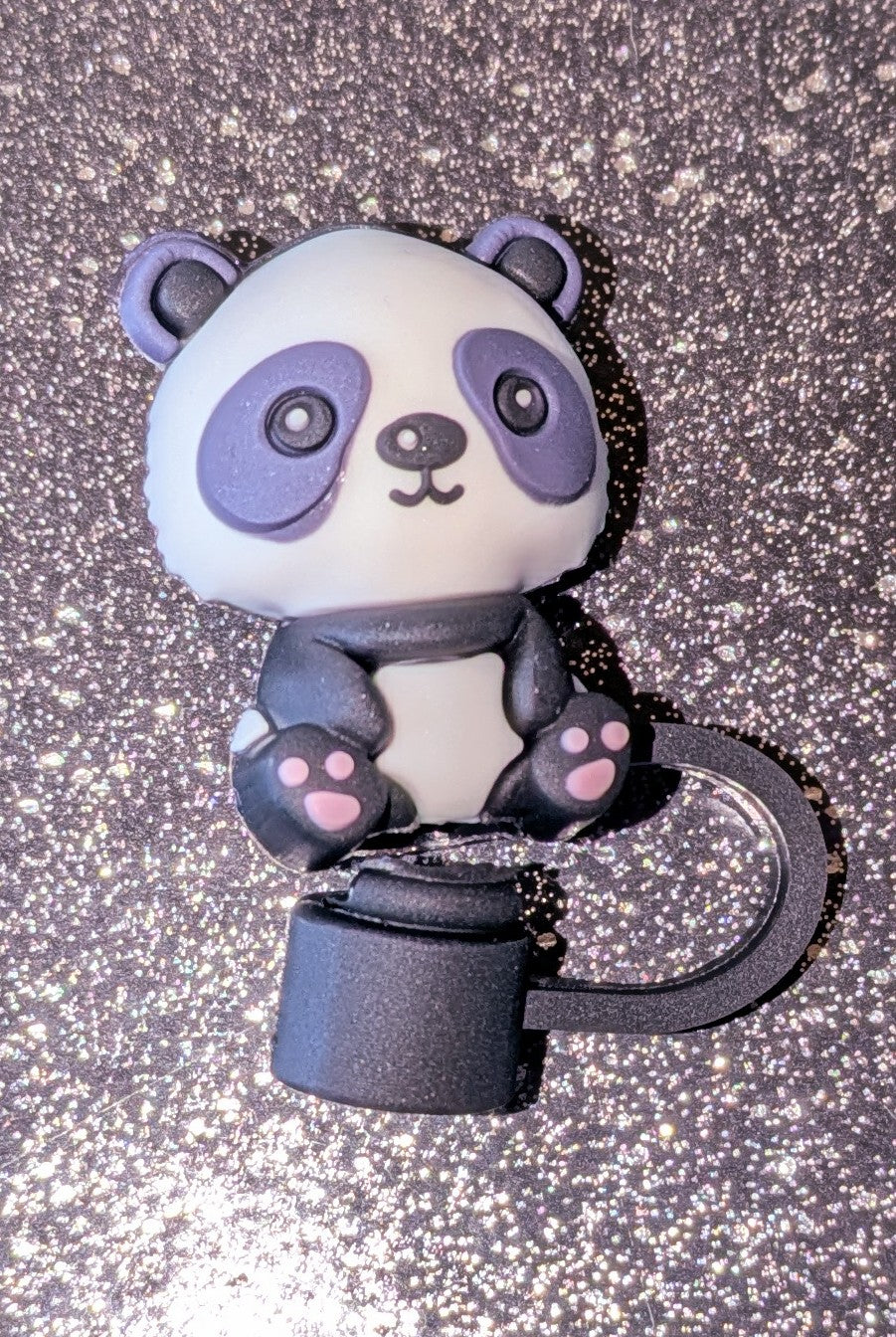 3D Trinkhalm Topper Panda Bär