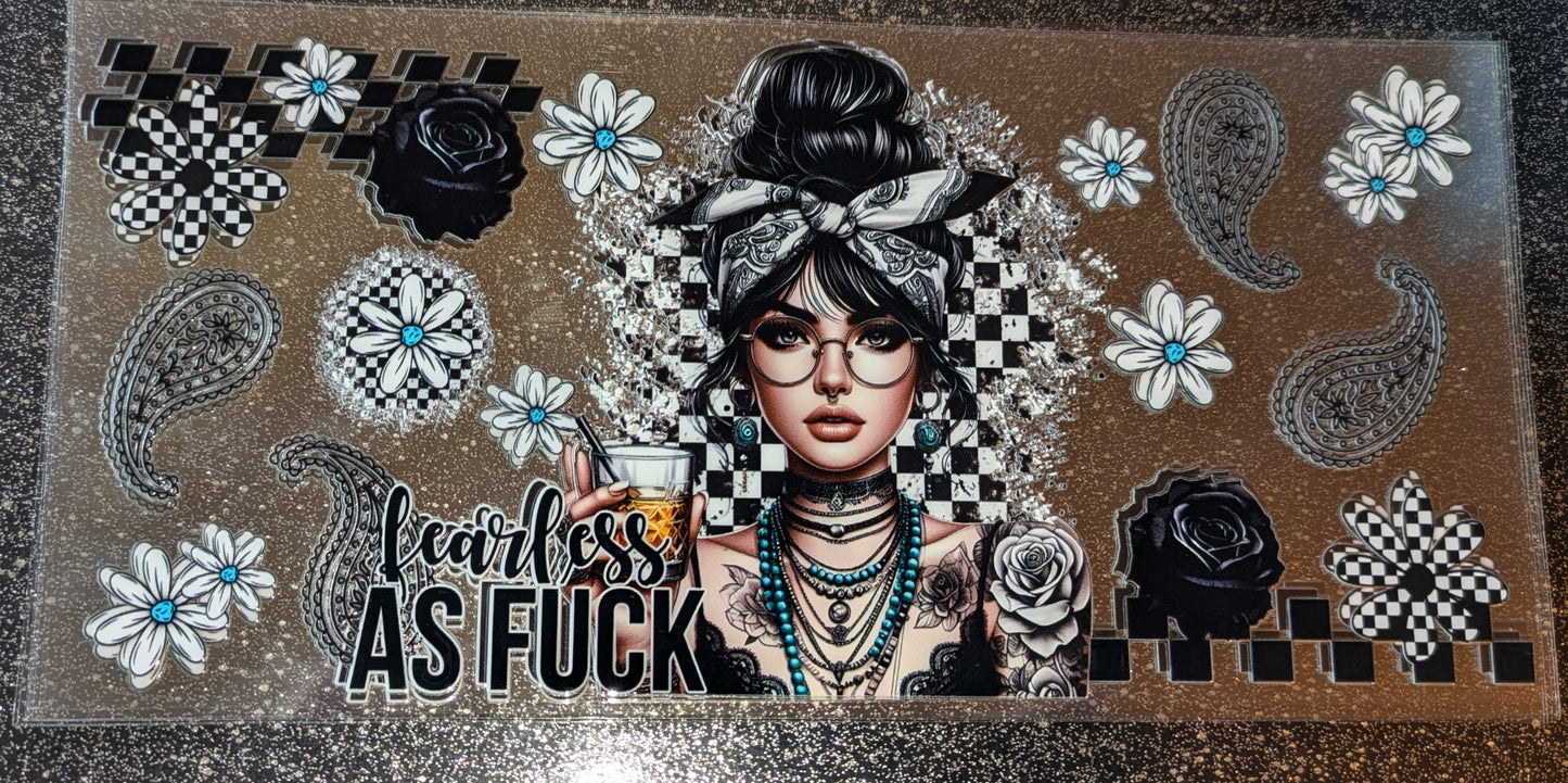 16 Oz Sticker Tatoogirl Drink Cocktail fearless as Fuck