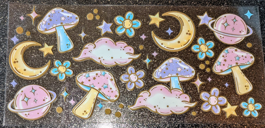 16 Oz Sticker Mond Pilz Planet