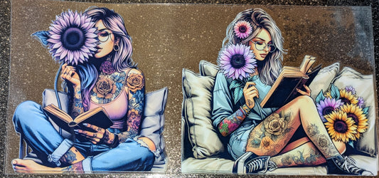 16 Oz Sticker Tatoogirl Buch Blume