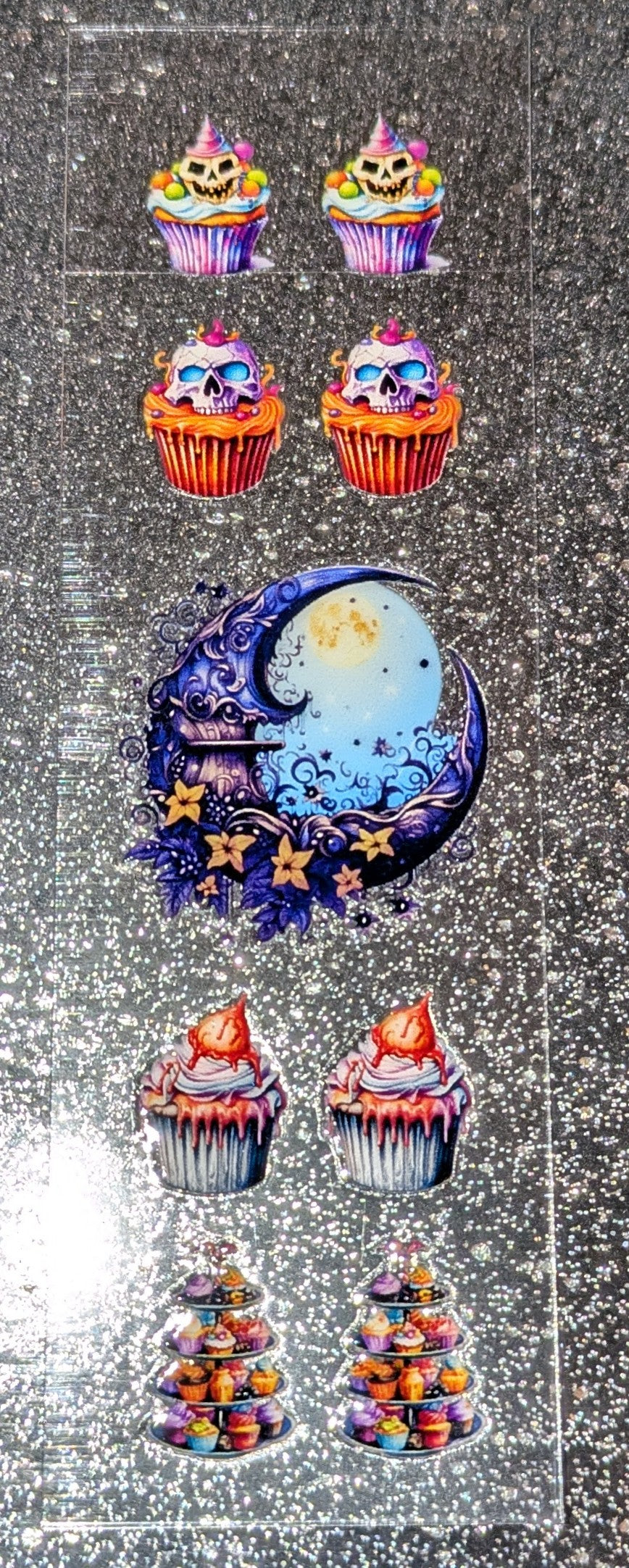 Kulisticker Sticker für Lesezeichen Mond Muffins Horror