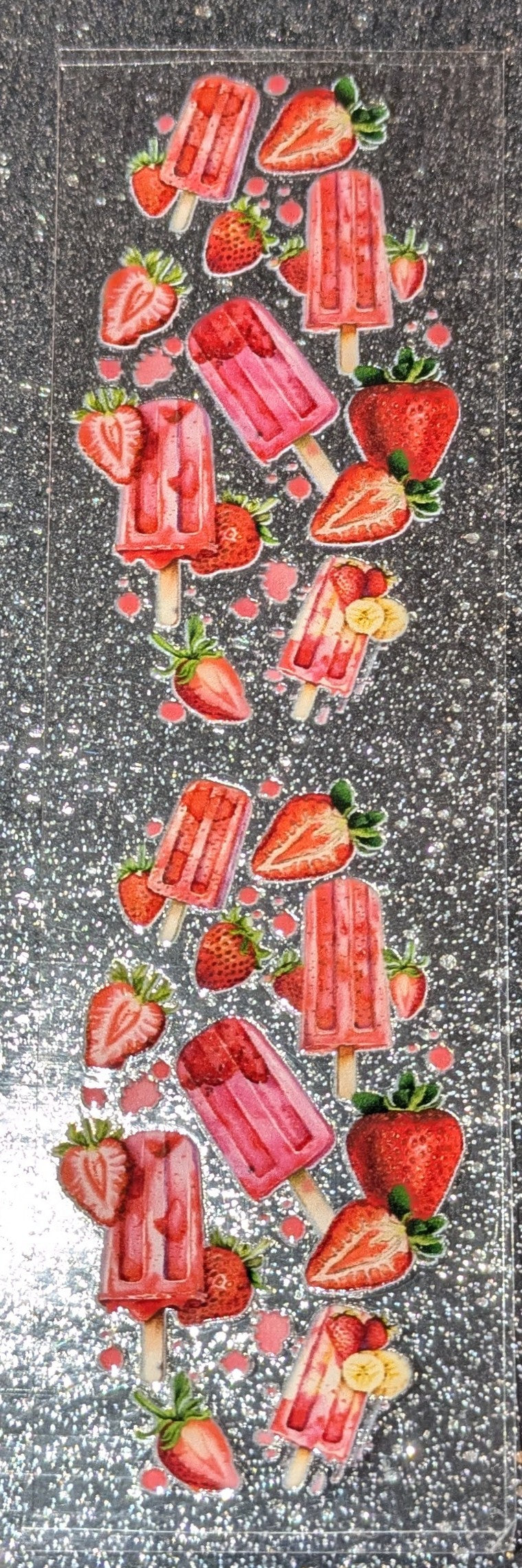 Kulisticker Sticker für Lesezeichen Erdbeer Erdbeereis Eis