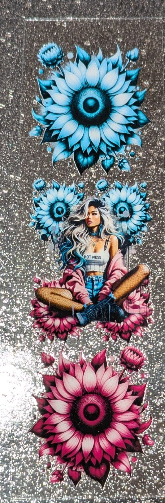 Kulisticker Sticker für Lesezeichen Tattoogirl Sonnenblume