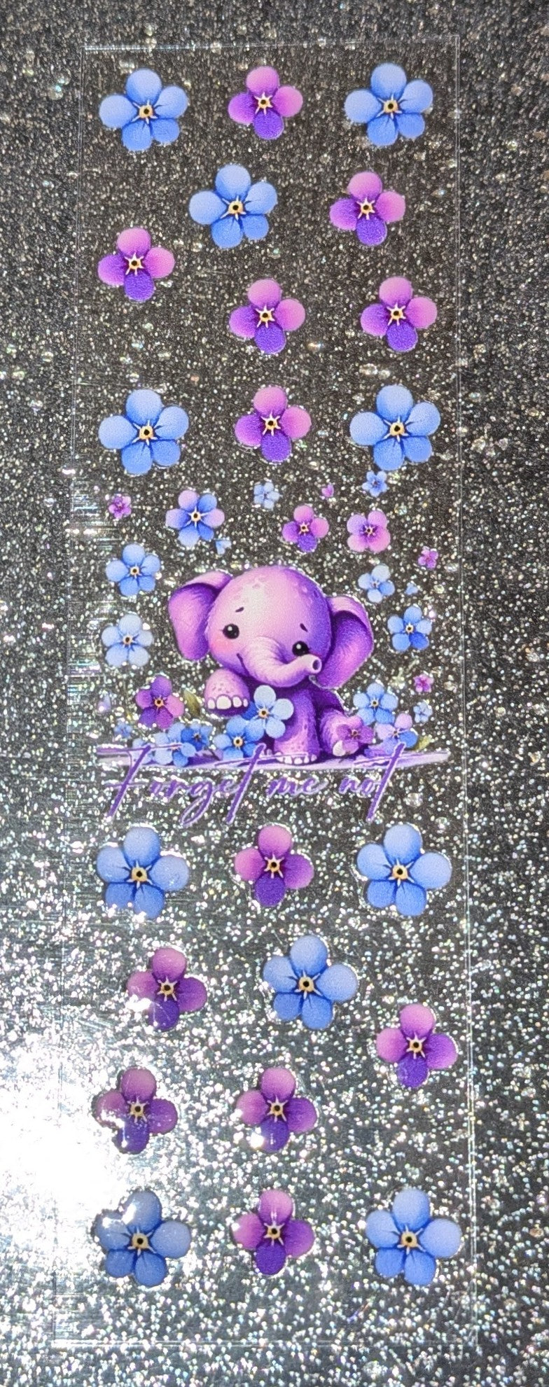 Kulisticker Sticker für Lesezeichen Elefant Vergissmeinicht