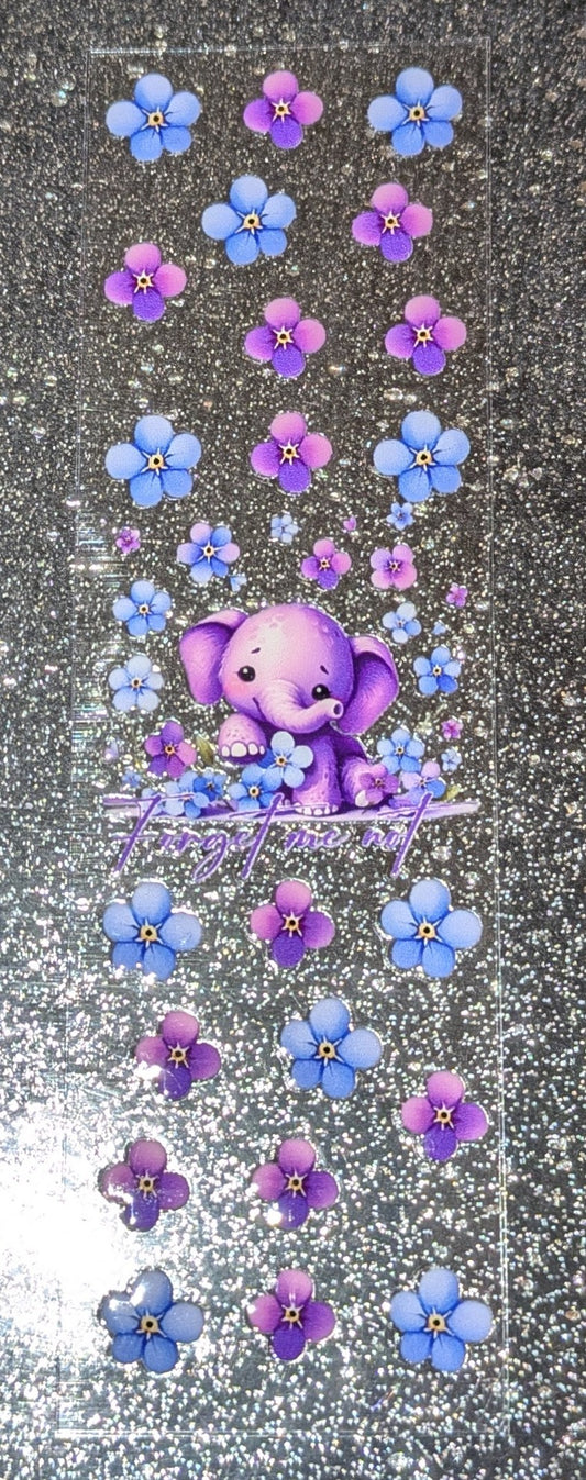 Kulisticker Sticker für Lesezeichen Elefant Vergissmeinicht