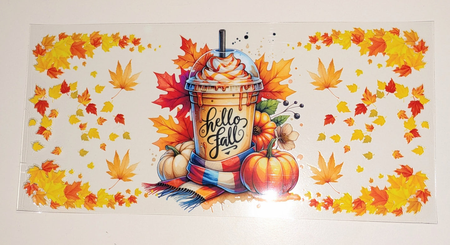 16 Oz Sticker Hello Fall Hgerbst Kaffee CS000033