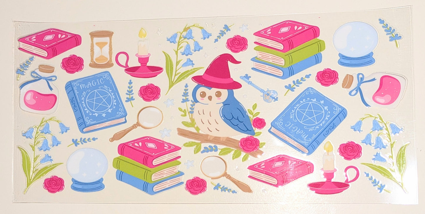 16 Oz Sticker Bücher Buch Eule Kerze Pentagram CS000046