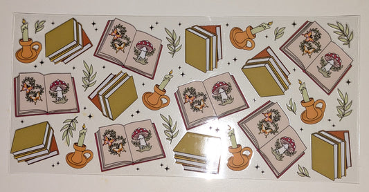 16 Oz Sticker Bücher Buch Pilz Kerze CS000076