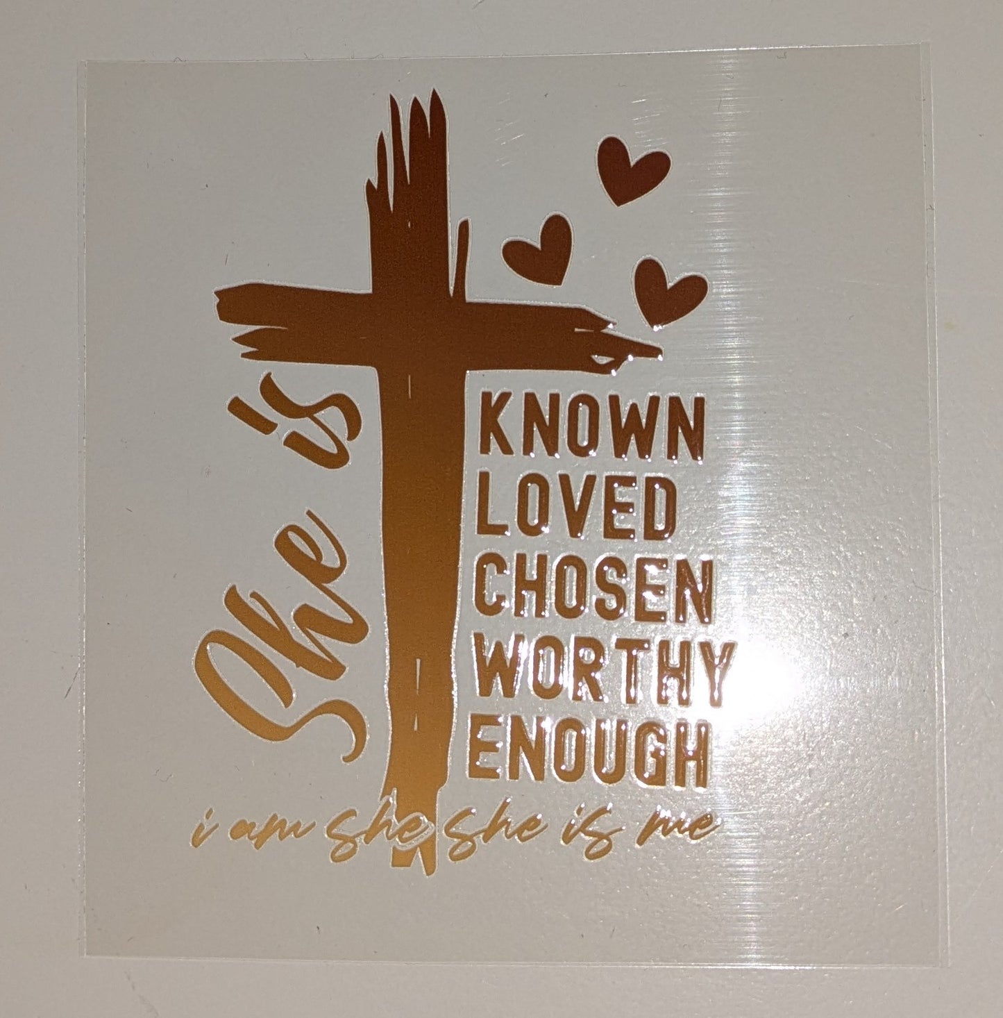 4 inch Sticker Kreuz She is IS000002