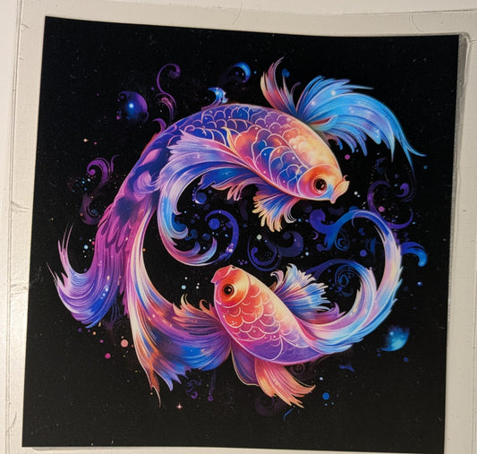 4 inch Sticker Sternzeichen Fische IS000020